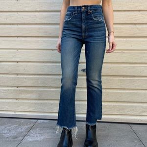 HIGH WAISTED RIVET AND THREAD BLUE MADEWELL JEANS
